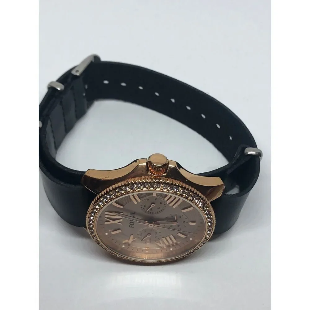 Fossil AM4483 Women's Leather Analog Dial Quartz Watch With Custom Band RK374